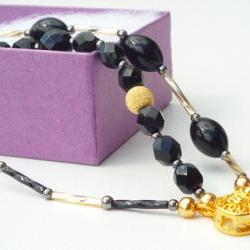 Black and Gold vintage style glamour bracelet